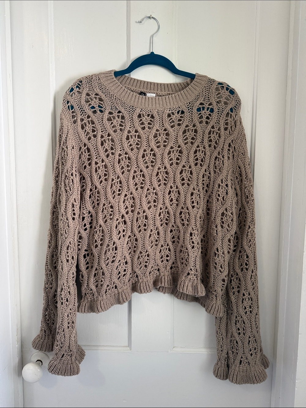Open-Knit Pullover Sweater
